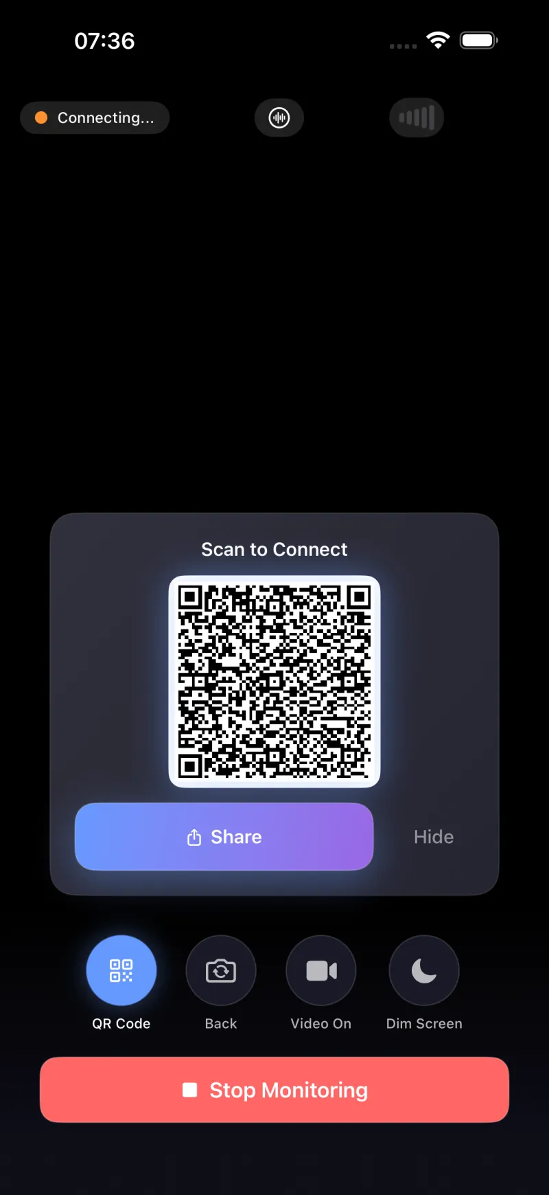 BlinkBaby enkel QR-kod anslutning